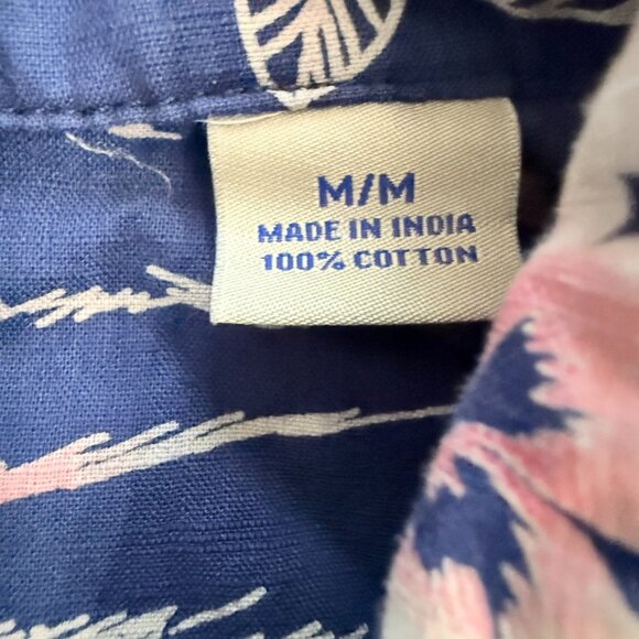 Tommy Bahama Blue Hawaiian Print Short Sleeve Shirt - Size Medium - Picture 8 of 11